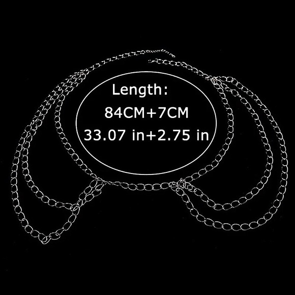 Silver metal belly belt chain - Picture 4 of 9